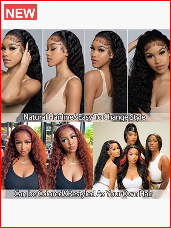 30 Inch Deep Wave Lace Front Wig Human Hair 13x6 HD Lace Frontal Pre Plucked